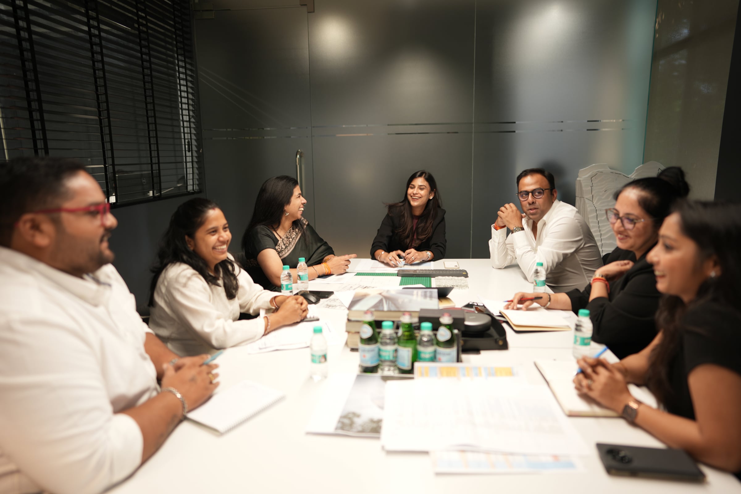 The Orange Sky team in a working session